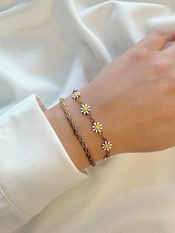 دستبند بابونه و طنابی 