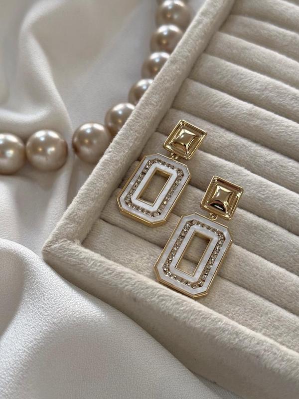 گوشواره مستطیل صدفی