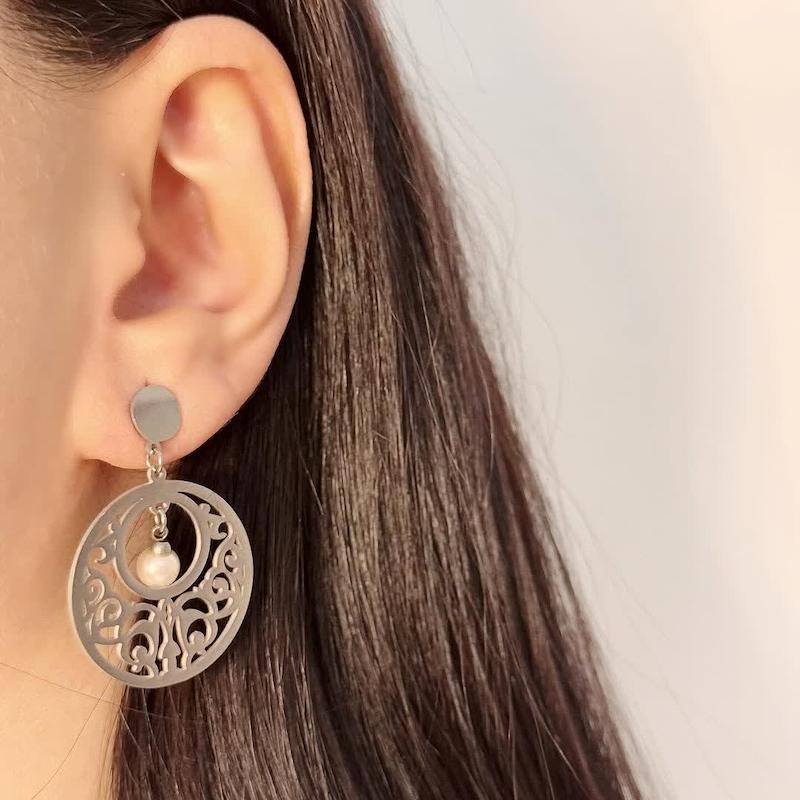 گوشواره استیل مرواریدی