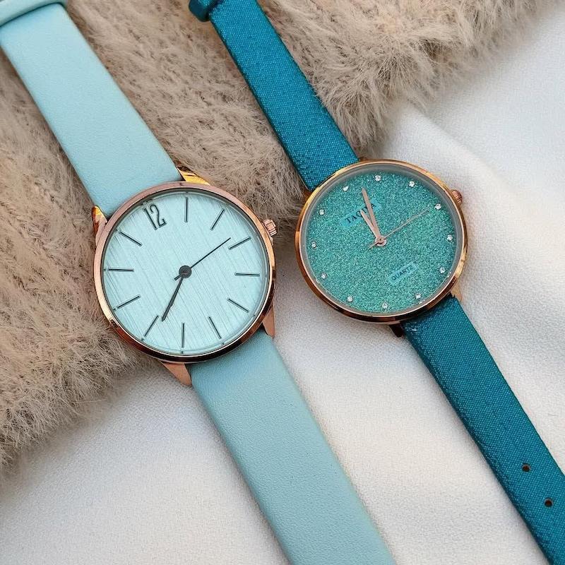 ساعت بند چرمی آبی