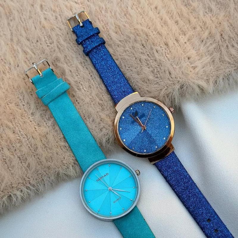 ساعت بند چرمی آبی