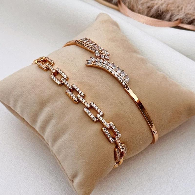 دستبند های کریستالی رزگلد