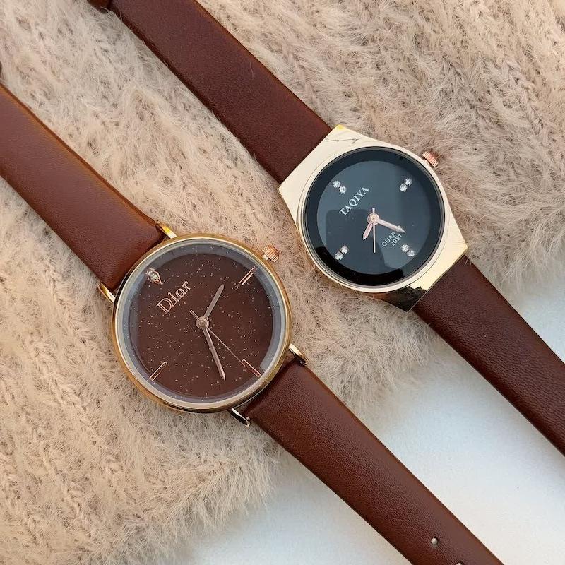 ساعت بند قهوه ای