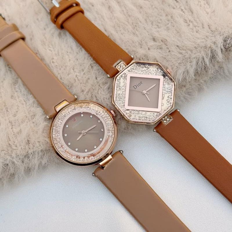 ساعت بند چرمی قهوه ای