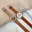 ساعت بند چرمی قهوه ای