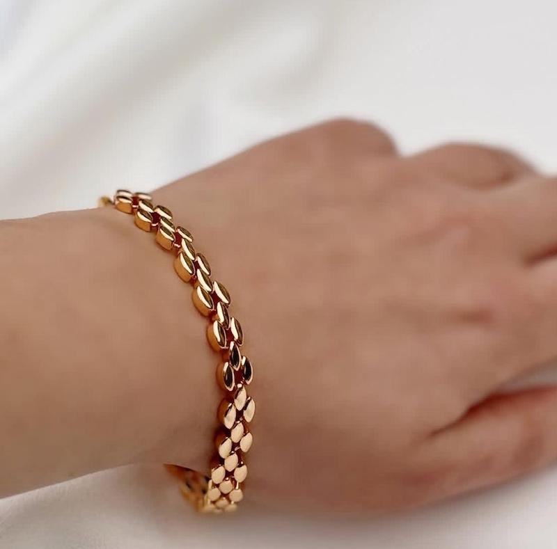 دستبند حصیری رزگلد 