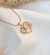 گردنبند قلب و گل و پروانه