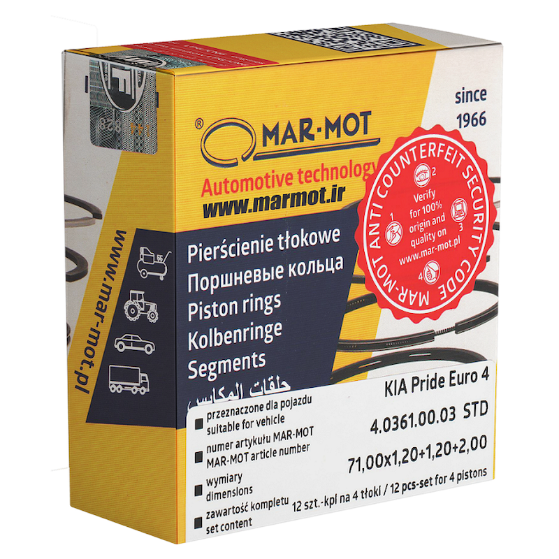 رینگ موتور پراید یور 4  اچ-فلکس  سایز  0.25 تعمیر اول برند مارموت