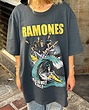 تیشرت نخی اورسایز سنگشور Ramones برند pull&bear