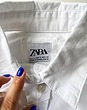 شومیز لینن آستین بلند سفید برند Zara