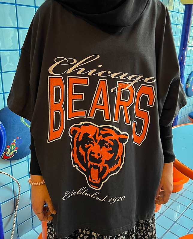 تیشرت اورسایز Chicago bears طوسی تیره برند h&m