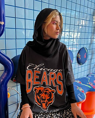 تیشرت اورسایز Chicago bears طوسی تیره برند h&m