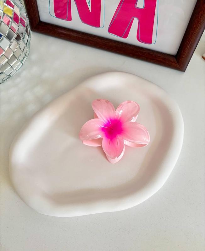 کلیپس سایز بزرگ گل پلومریا رنگ صورتی کد ۳۵