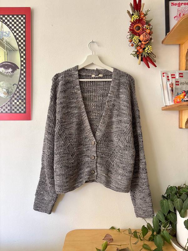 بافت نرم و لطیف طوسی کاردیگن برند cut label