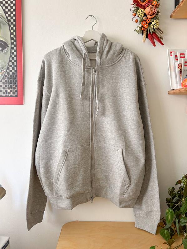 سوییشرت اورسایز ضخیم و توکرکی طوسی ساده برند Zara