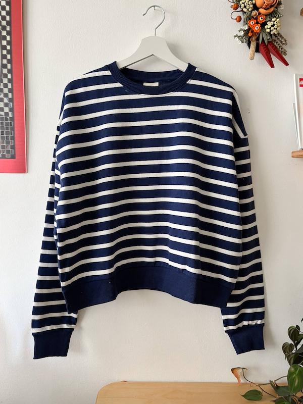 دورس توکرکی راه راه سورمه ای سفید برند pull&bear