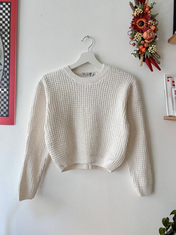 بافت نرم و لطیف ساده کرمی شیری برند Zara