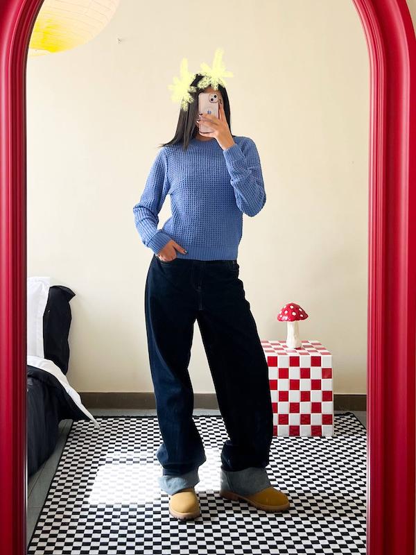 بافت نرم و لطیف ساده آبی برند Zara