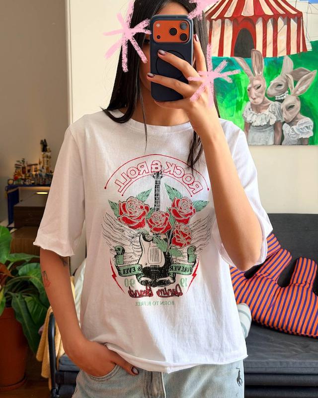 تیشرت نخی rock n roll برند runway 