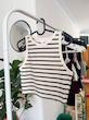کراپ تاپ کبریتی راه راه مشکی سفید برند h&m