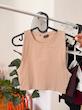 کراپ شرت نخی کرمی برند zara