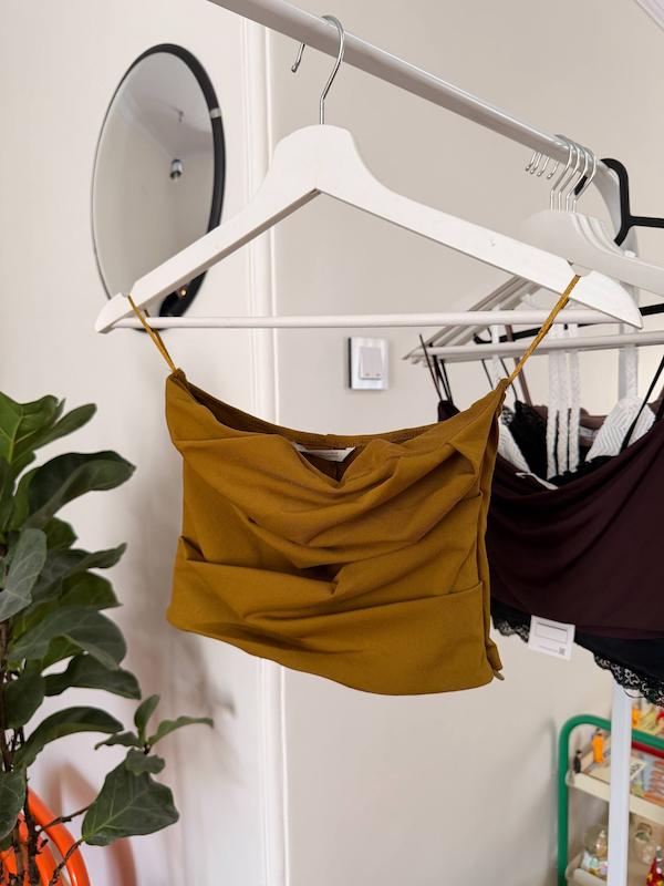 تاپ دکلته سبز زیتونی برند zara