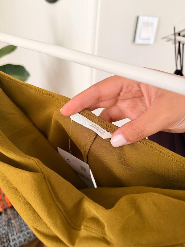 تاپ دکلته سبز زیتونی برند zara