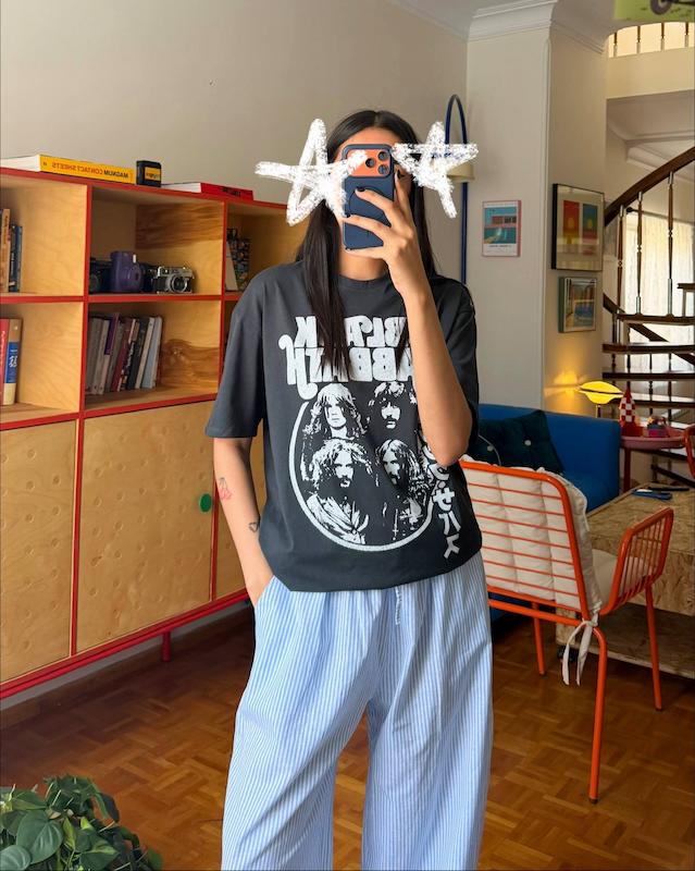 تیشرت نخی ذغالی merch black sabbath 