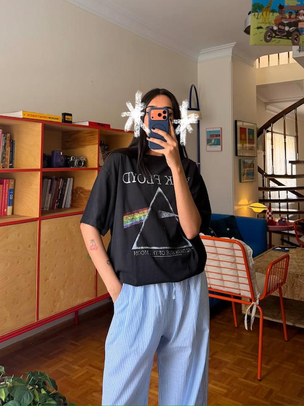 تیشرت نخی pink floyd برند h&m