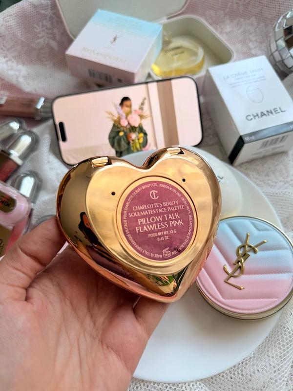 رژگونه اصلی قلبی شارلوت کد pillow talk/ flawless pink برند charlotte tilbury 