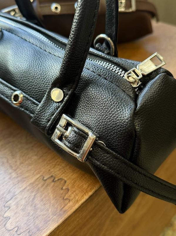کیف چرمی رنگ قهوه ای سگک دار noir کد ۲