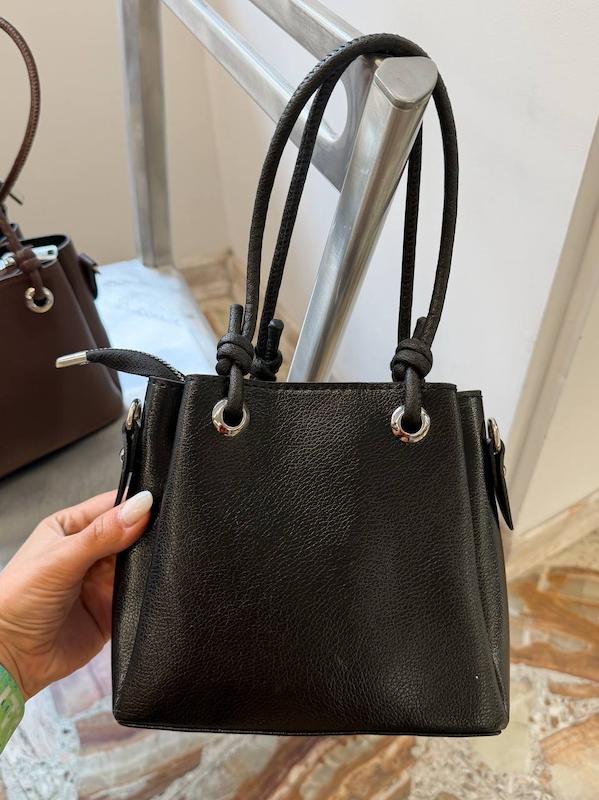 کیف چرمی رنگ سه فضا مشکی noir کد ۶