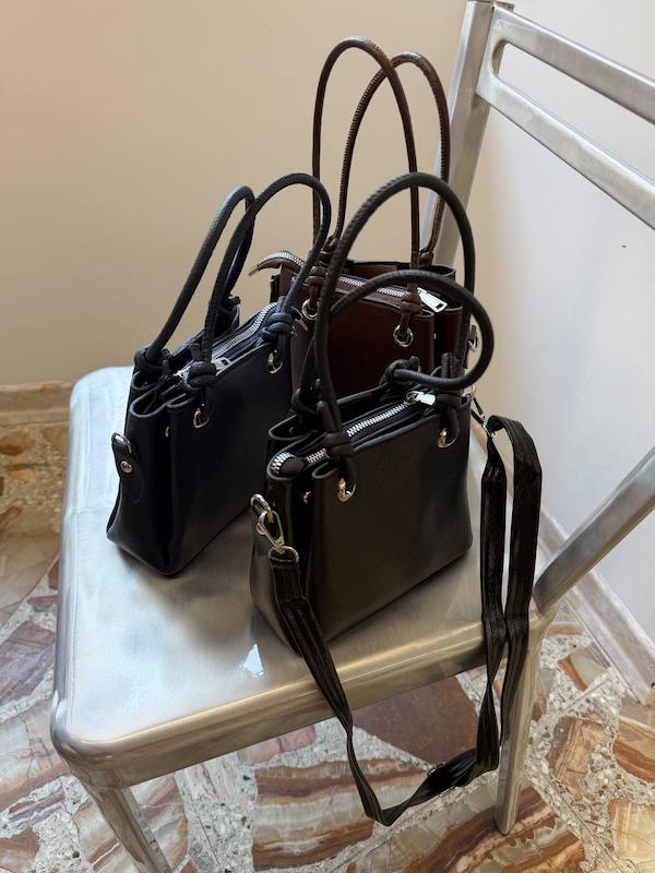 کیف چرمی رنگ سه فضا مشکی noir کد ۶