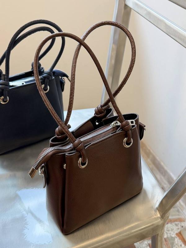 کیف چرمی رنگ سه فضا قهوه ای noir کد ۶