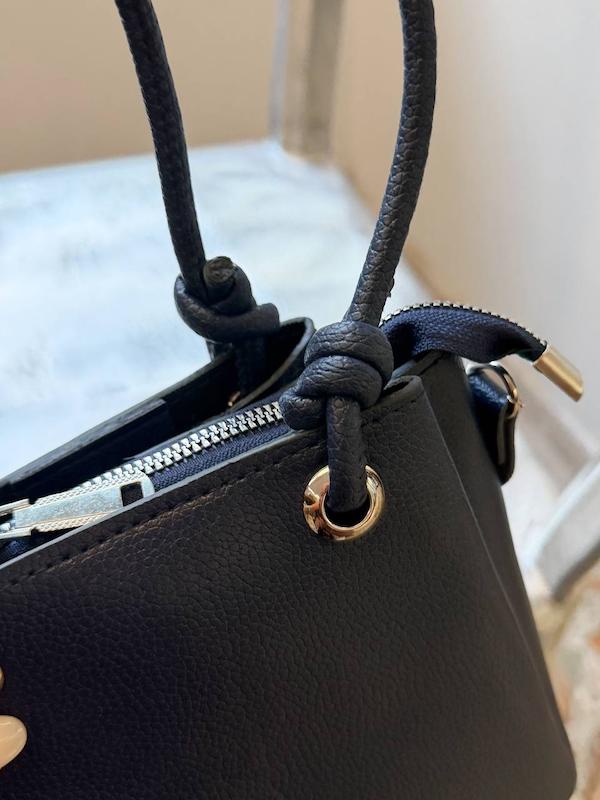 کیف چرمی رنگ سه فضا سورمه ای noir کد ۶