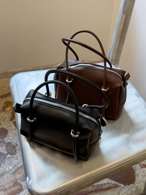 کیف چرمی رنگ بالشتی قهوه ای noir کد ۷