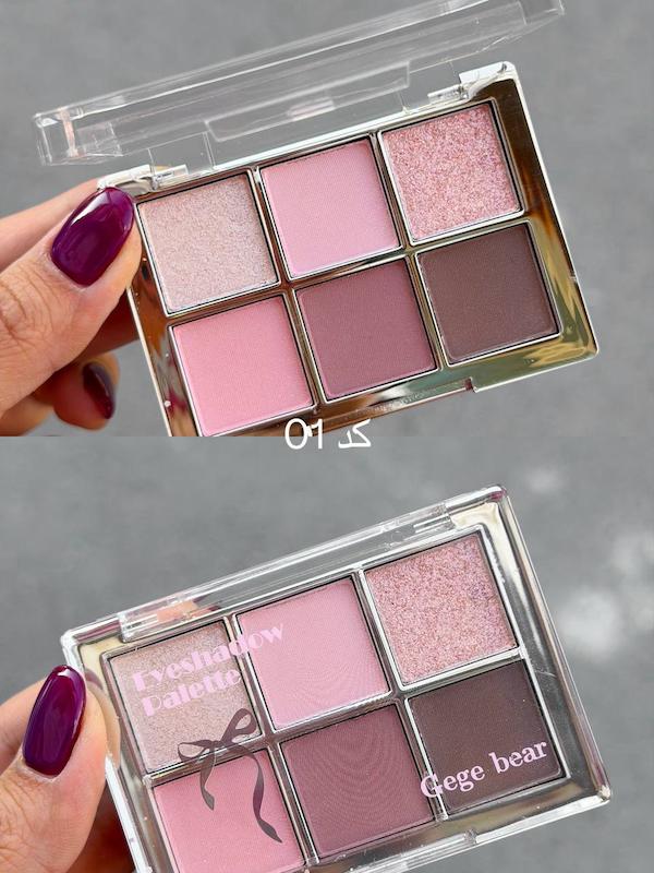 پالت سایه pink cherry با ۴ کدرنگی مختلف برند gege bear