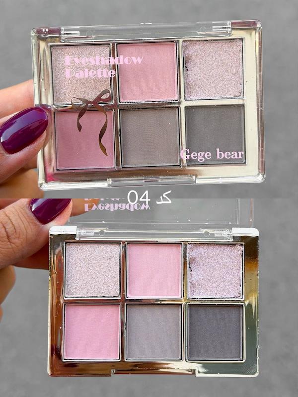 پالت سایه pink cherry با ۴ کدرنگی مختلف برند gege bear