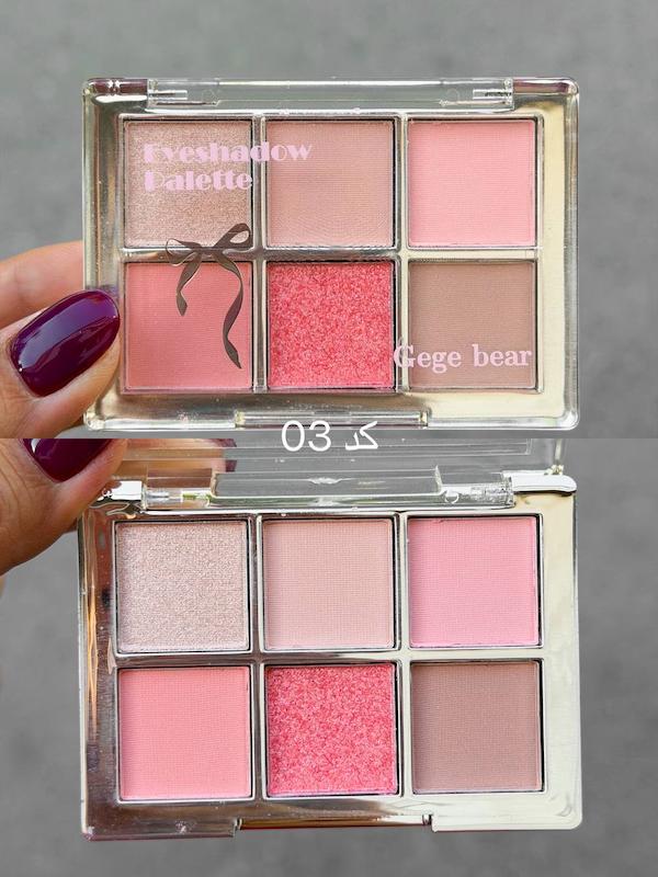 پالت سایه pink cherry با ۴ کدرنگی مختلف برند gege bear