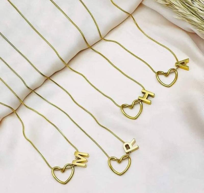 گردنبند حروف 3Dو قلب پیچ