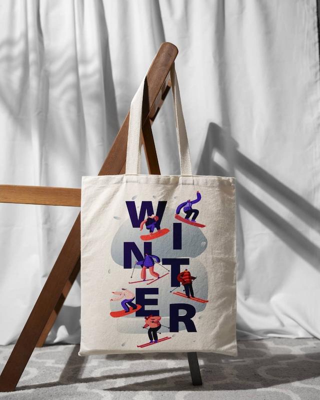 کیف پارچه‌ای (توت بگ) طرح اسکی 