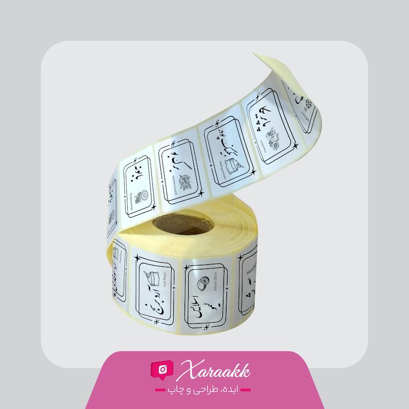 پک 52 عددی ادویه لیبل صدفی 3.5 در 5 سانت