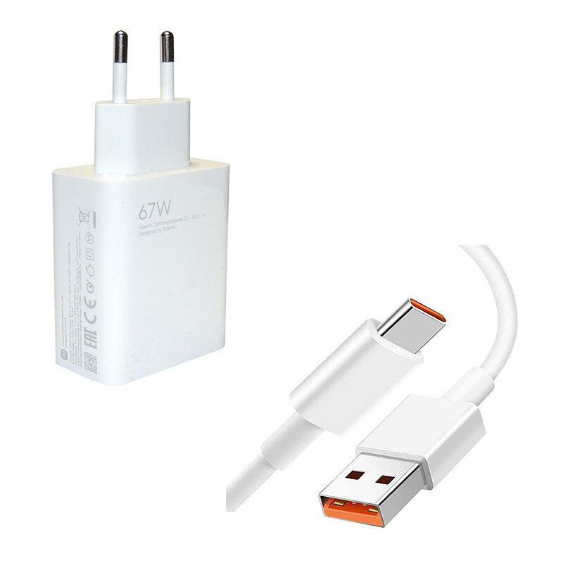 آداپتور اصلی شیائومی 67w _اورجینال(سر کارتنی)به همراه کابل xiaomi adaptor