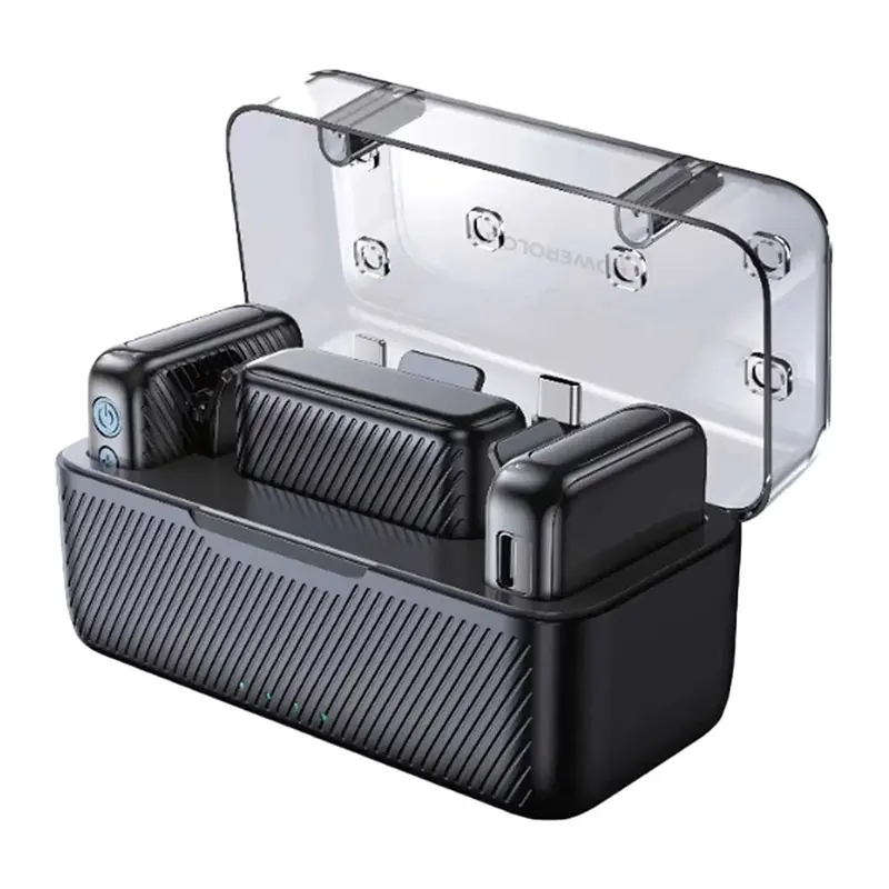 میکروفون یقه ای پاورولوژی مدل PMLV2CMIC دو فرستنده وایرلس(بدون سیم)