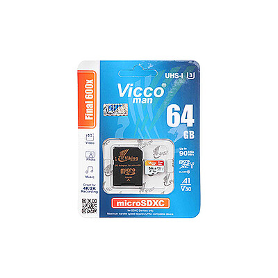 کارت حافظه 64GB ویکومن مدل  VICCOMAN MICROSDXC 600X A1 V30