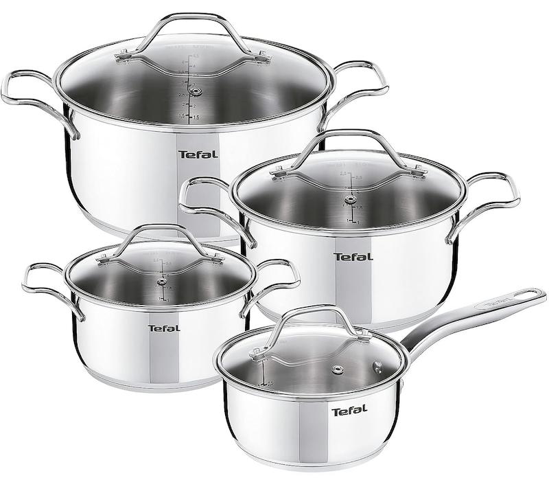 سرویس قابلمه 8 پارچه استیل تفال مدل B864S874