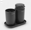 ست 3 عددی جامایع و جامسواکی و ظرف برابانتیا هلند مشکی مدل Brabantia Bathroom Accessory Set