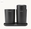 ست 3 عددی جامایع و جامسواکی و ظرف برابانتیا هلند مشکی مدل Brabantia Bathroom Accessory Set