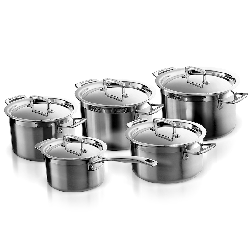 سرویس قابلمه 10 پارچه لاکروزه فرانسه مدل Le Creuset Classic Stainless Steel 5-piece set