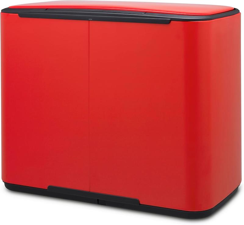 سطل زباله 11+23 لیتر برابانتیا هلند قرمز مدل  BRABANTIA BO PEDAL BIN RED LIMITED EDITION